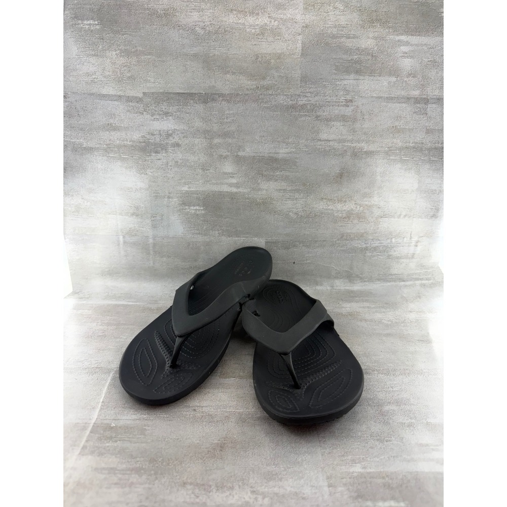 Crocs Kadee II Black Flip Flop Sandals Women Size 10 Comfort Thong Shoes